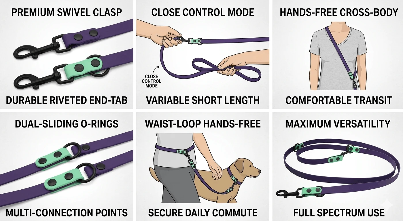 Adjustable PVC Dog Leash Adjustable PVC Dog Leash